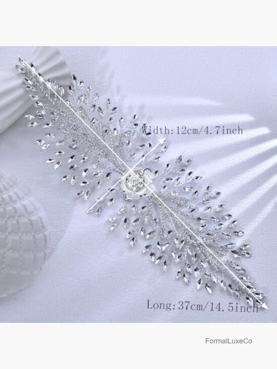 Handmade Rhinestone Crystal Floral Wedding Headpiece Hair Accessory Bride main image 4